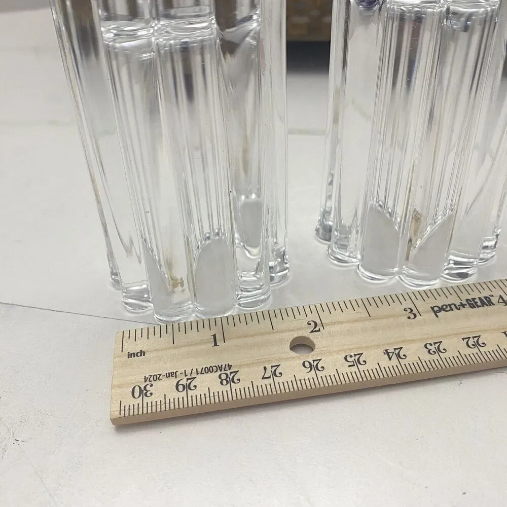 Vintage Pair Ribbed Crystal Glass 4.25